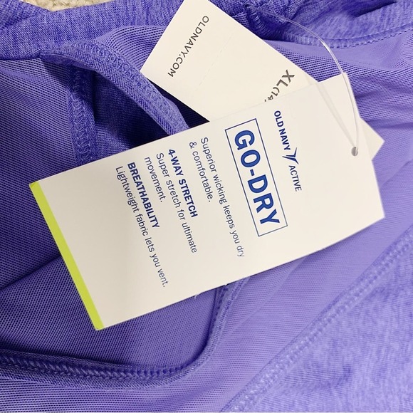 NWT Old Navy Active Criss-Cross Mesh Back Long Sleeve Top Very Periwinkle Sz XL - Picture 6 of 6